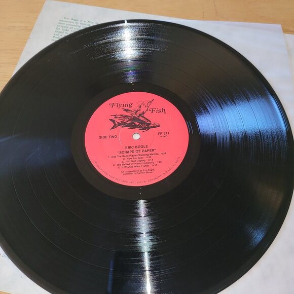 ERIC BOGLE Scraps Of Paper Vinyl LP 1983 Flying Fish Records FF 311 Folk LP6 - Picture 9 of 9